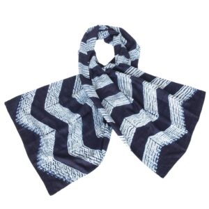 fairtrade sjaal indigo shibori eri zijde zigzag fair trade bangladesh