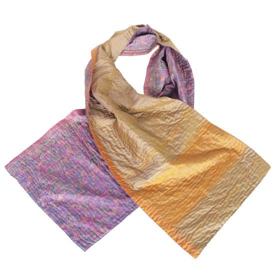 zijden sjaal sari kantha hyacinth eerlijke mode