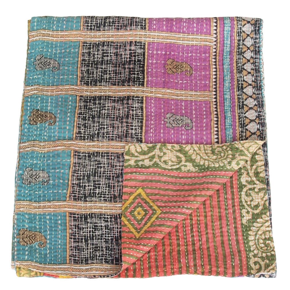 cotton sari kantha scarf | kala | tulsi crafts