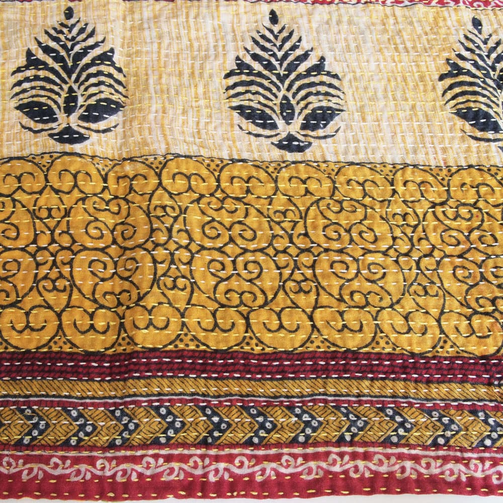 cotton sari kantha scarf | pempe | tulsi crafts