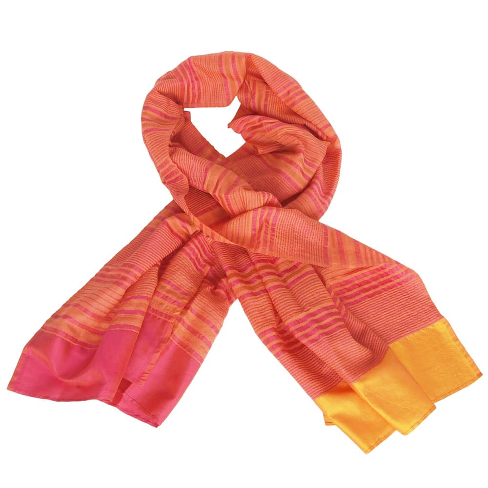 zijden duurzame sjaal handgeweven india crocus eerlijke mode