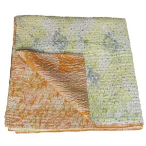 kantha silk sari blanket basanta ethical india