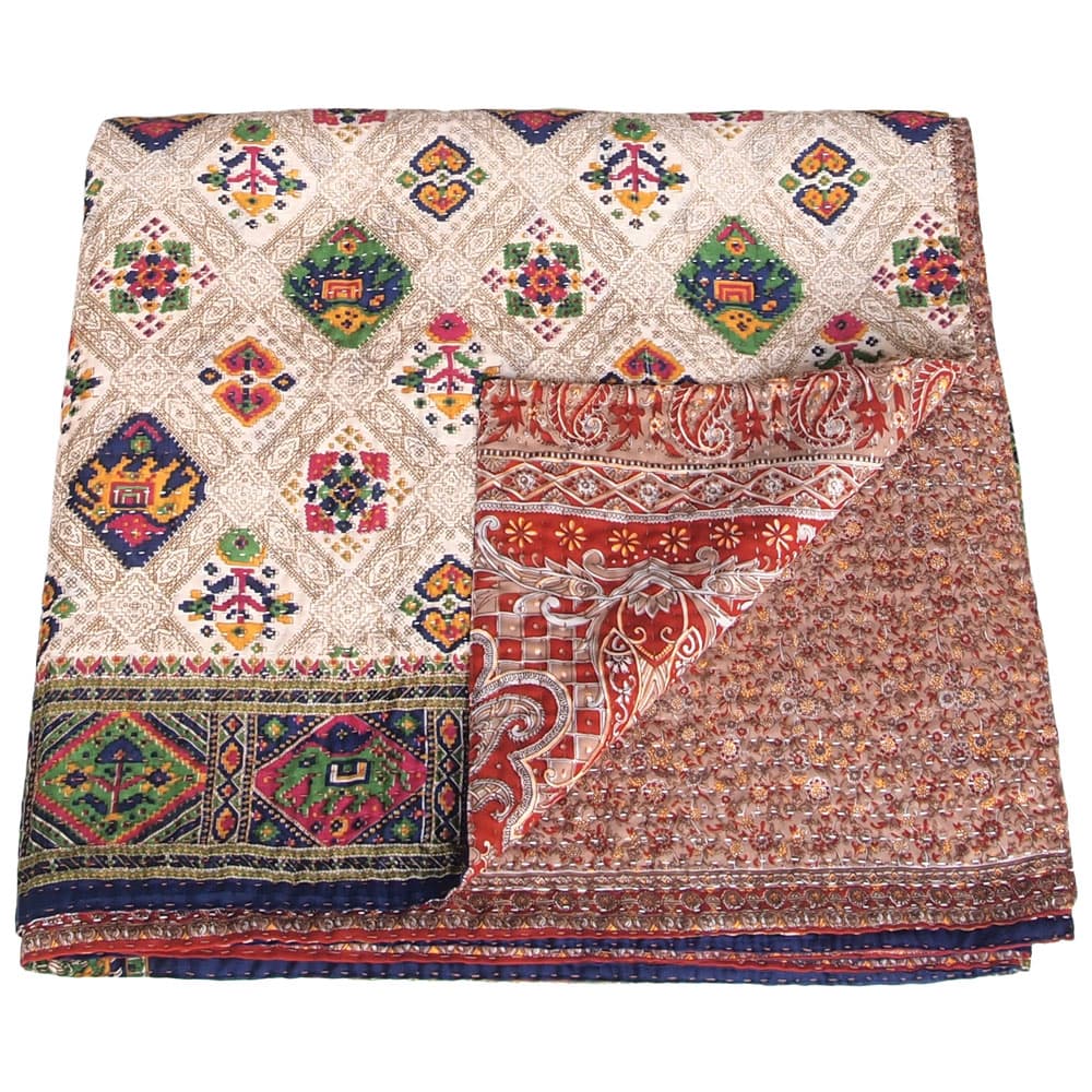 kantha bedspread india tali